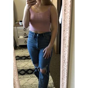 Pink SHEIN Ribbed Tank Top
